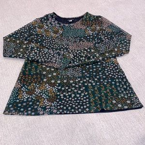 Paniz women’s colorful stretchy layered pullover top size L